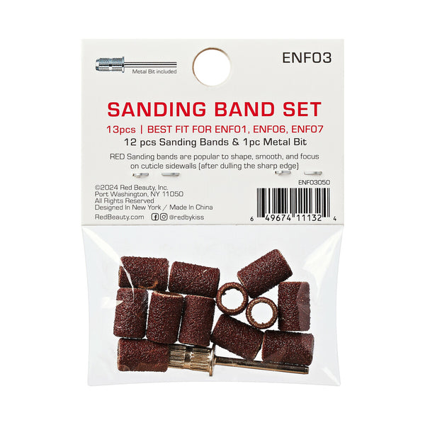KISS - ELECTRIC NAIL FILE SANDING BANDS W/ BIT