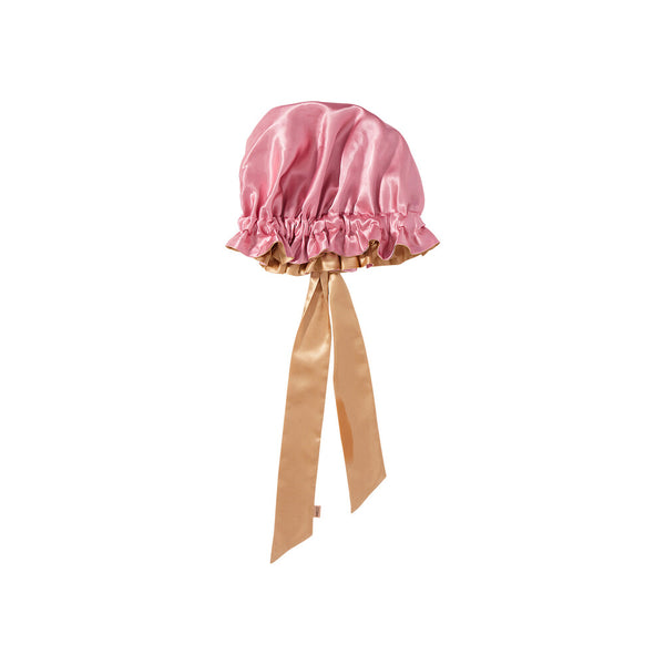 KISS - RED RUFFLE TIE BONNET XL BABY PINK