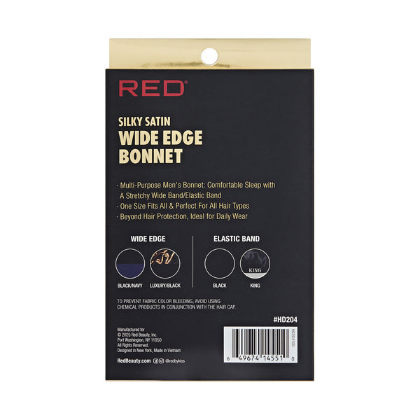 KISS - RED SATIN WIDE EDGE BONNET BRAID LUXURY
