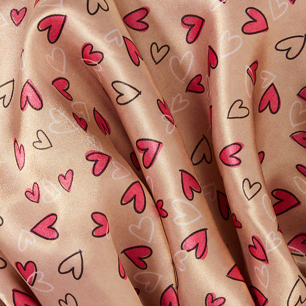KISS - RED RUFFLE TIE BONNET XL HEARTS