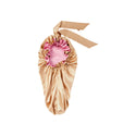 KISS - RED RUFFLE TIE BONNET BRAID BABY PINK
