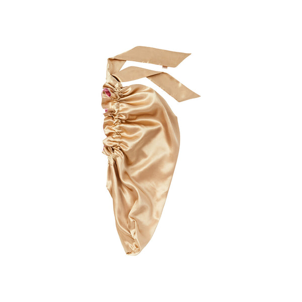 KISS - RED RUFFLE TIE BONNET BRAID BABY PINK