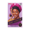 KISS - RED WIDE EDGE SILKY SATIN CAP LARGE PURPLE & DOTTY