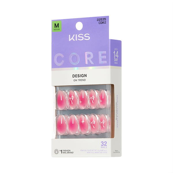 KISS - CORE DESIGN TREND SPRING GLUE-ON NAIL MEDIUM - MY TIME