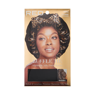 KISS - RED RUFFLE TIE BONNET XL BLACK