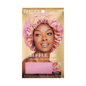 KISS - RED RUFFLE TIE BONNET XL BABY PINK