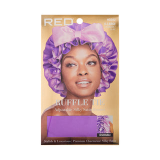 KISS - RED RUFFLE TIE BONNET XL LAVENDER