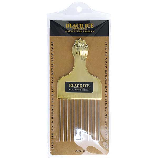BLACK ICE - Gold Handle Metal Pik Comb
