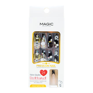 MAGIC COLLECTION - LUXURY DESIGN NAIL BLACK W/STONE