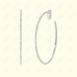 GNS - Silver Large Hoop Earring (CLIP-ON) (EHLC6S)