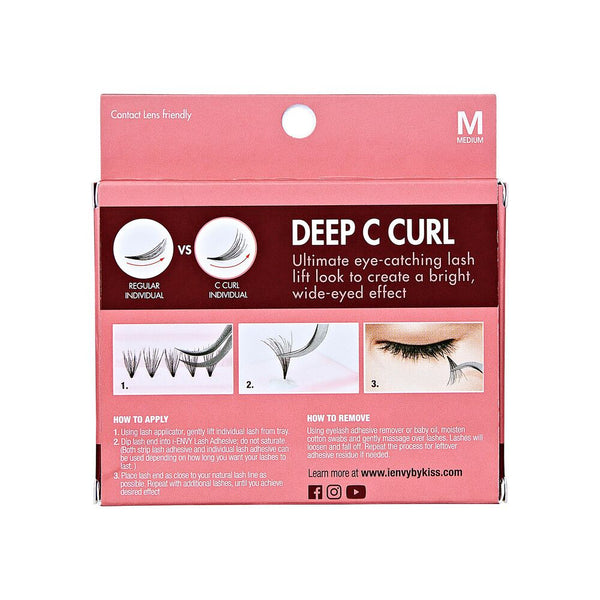 KISS - IEK DEEP C CURL INDIVIDUAL EYELASHES - MEDIUM