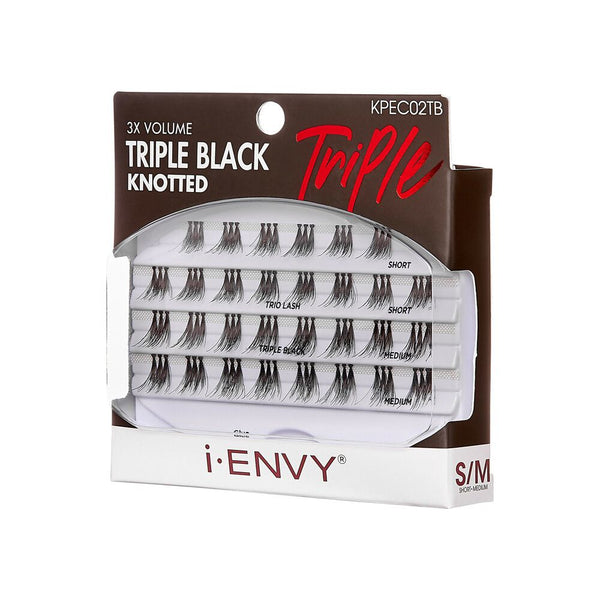 KISS - IEK TRIO TRIPLE BLACK INDIVIDUAL EYELASHES - ASSORTED S/M