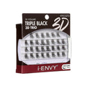 KISS - IEK 3D TRIO TRIPLE BLACK INDIVIDUAL EYELASHES - MEDIUM