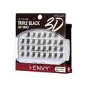 KISS - IEK 3D TRIO TRIPLE BLACK INDIVIDUAL EYELASHES - MEDIUM