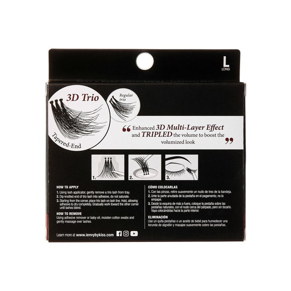 KISS - IEK 3D TRIO TRIPLE BLACK INDIVIDUAL EYELASHES - LONG