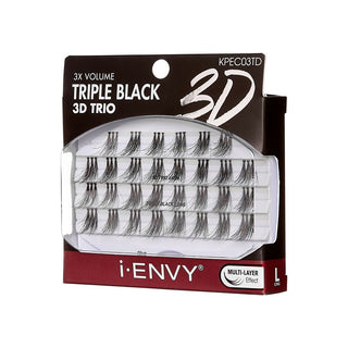 KISS - IEK 3D TRIO TRIPLE BLACK INDIVIDUAL EYELASHES - LONG