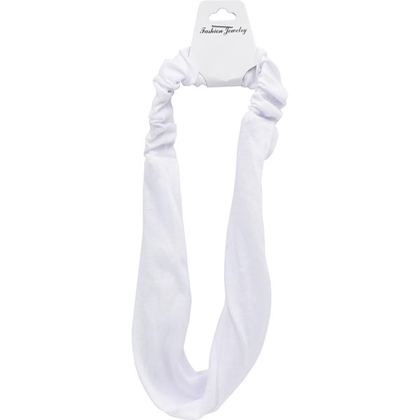 MAGIC COLLECTION - Fashion Jewelry Head Wrap Bohemian Solid WHITE #HWR-BOH01BW