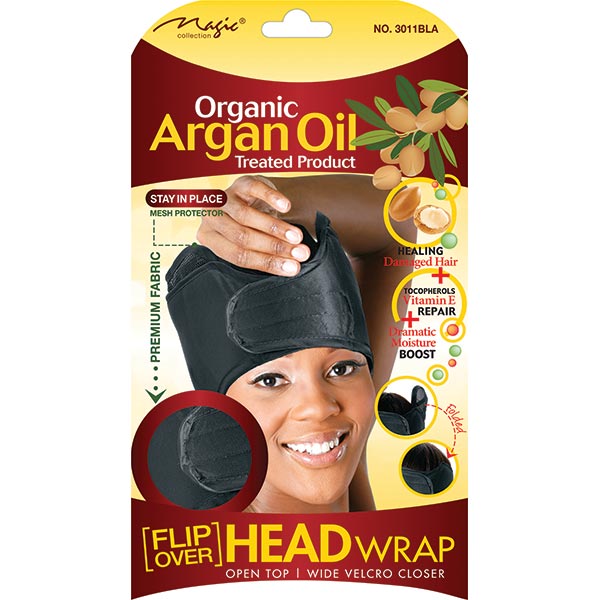 MAGIC COLLECTION - Argan Oil Infused Flip Over Head Wrap BLACK