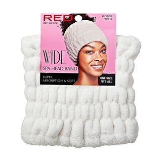 KISS - RED WIDE SPA HEADBAND WHITE