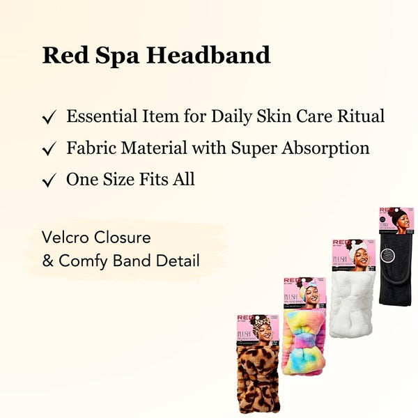 KISS - RED TERRY SPA HEADBAND BLACK