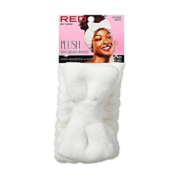 KISS - RED PLUSH SPA HEADBAND WHITE