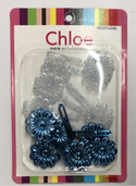 CHLOE - Daisy Hair Barrettes Blue/White
