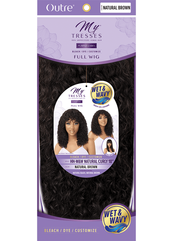 OUTRE - MYTRESSES-PURPLE LABEL-FULL CAP WIG-W&W-HH-NATURAL CURLY 18