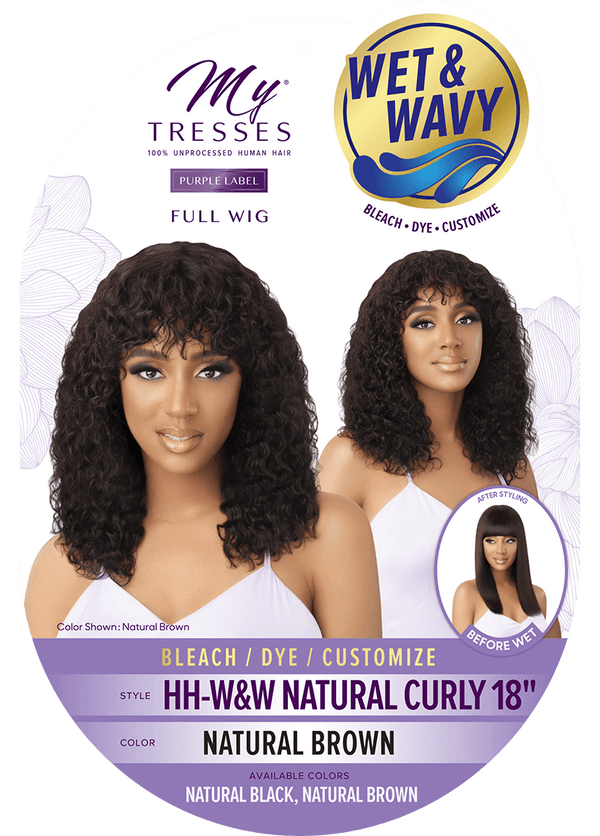 OUTRE - MYTRESSES-PURPLE LABEL-FULL CAP WIG-W&W-HH-NATURAL CURLY 18