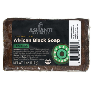 ASHANTI - 100% NATURAL AFRICAN BLACK SOAP BAR TEA TREE