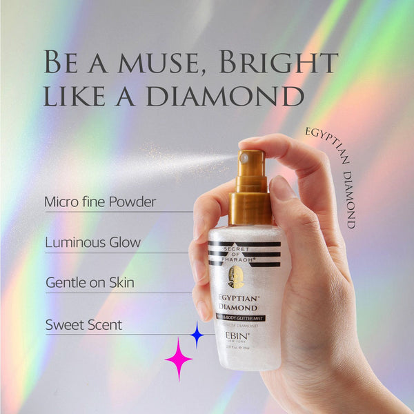 EBIN - SECRET OF PHARAOH HAIR & BODY GLITTER MIST - PLATINUM
