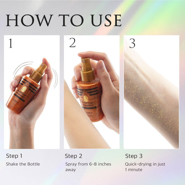 EBIN - SECRET OF PHARAOH HAIR & BODY GLITTER MIST - PLATINUM