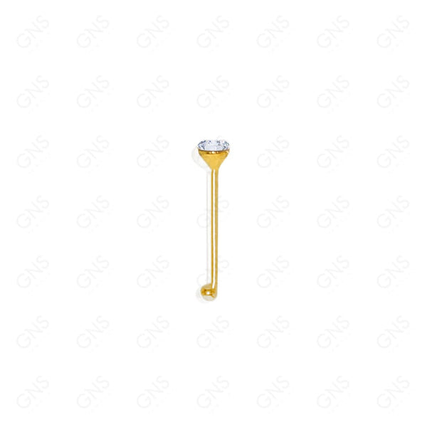 GNS - GOLD STRAIGHT NOSE RING BALL TIP STONE 1PC (N001G)