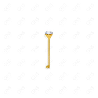 GNS - GOLD STRAIGHT NOSE RING BALL TIP STONE 1PC (N002G)