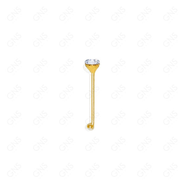 GNS - GOLD STRAIGHT NOSE RING BALL TIP STONE 1PC (N002G)