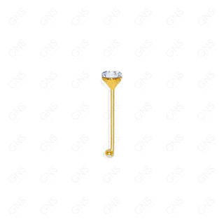 GNS - GOLD STRAIGHT NOSE RING BALL TIP STONE 1PC (N003G)