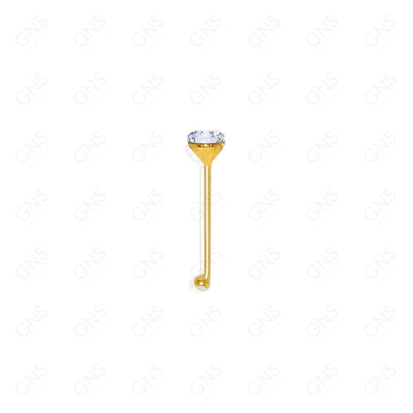 GNS - GOLD STRAIGHT NOSE RING BALL TIP STONE 1PC (N003G)