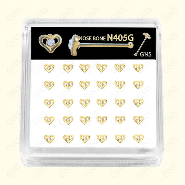 GNS - SILVER HEART NOSE BONE (N405G)