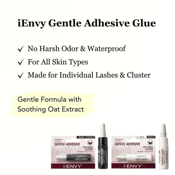 KISS - INDIVIDUAL/CLUSTER GENTLE ADHESIVE - CLEAR