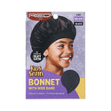 KISS - RED KIDS SATIN BONNET WIDE BAND - BLACK