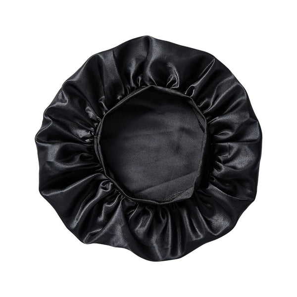 KISS - RED KIDS SATIN BONNET WIDE BAND - BLACK