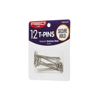 KISS - RED T-PINS 12CT SILVER METAL COLOR