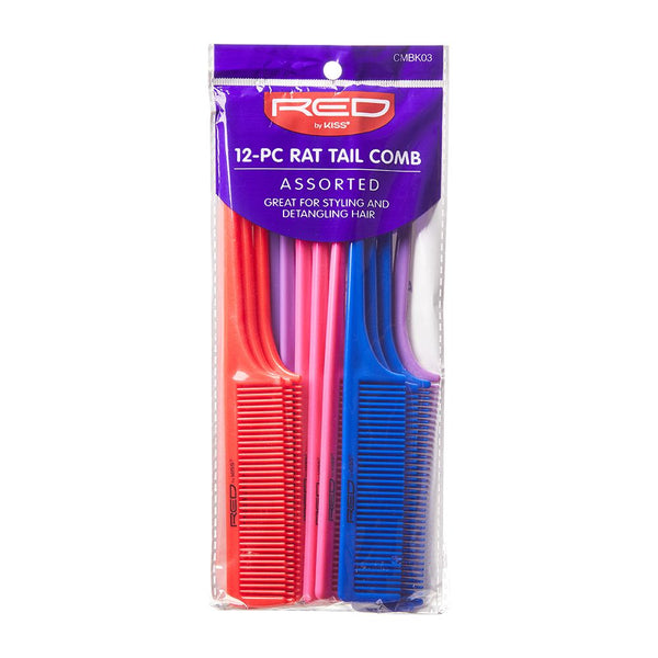 KISS - RED RAT TAIL COMB 12PCS ASSORTED