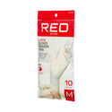 KISS - RED POWDER-FREE LATEX GLOVES MEDIUM 10CT