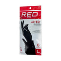 KISS - RED BLACK LATEX GLOVES 6 PCS LARGE