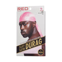 KISS - RED PREMIUM SILKY SATIN DURAG (PINK)