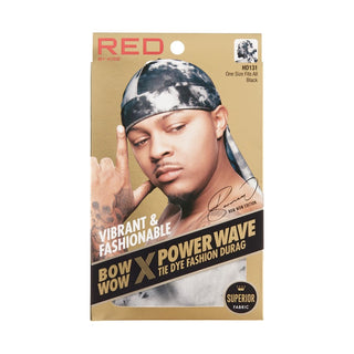 KISS - RED POWER WAVE TIE DYE DURAG BLACK