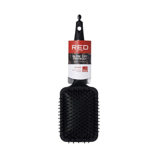 KISS - RED RUBBERIZED PADDLE BRUSH (SQUARE)