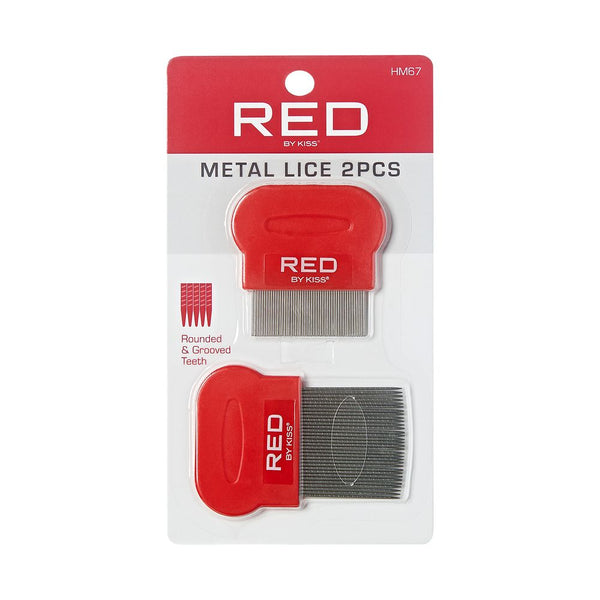 KISS - RED METAL LICE COMB 2PCS