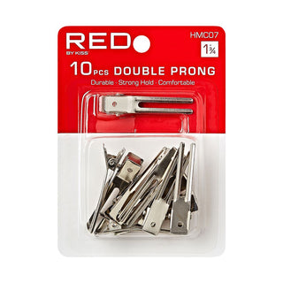 KISS - RED 1 3/4' DOUBLE PRONG CLIP 10PCS