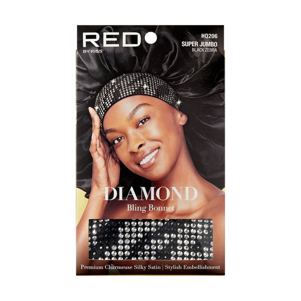 KISS - RED DIAMOND BLING BONNET SUPER JUMBO BLACK ZEBRA